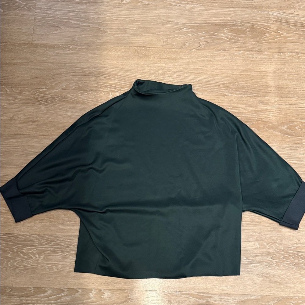 Anthropologie Dark Green Turtleneck Top